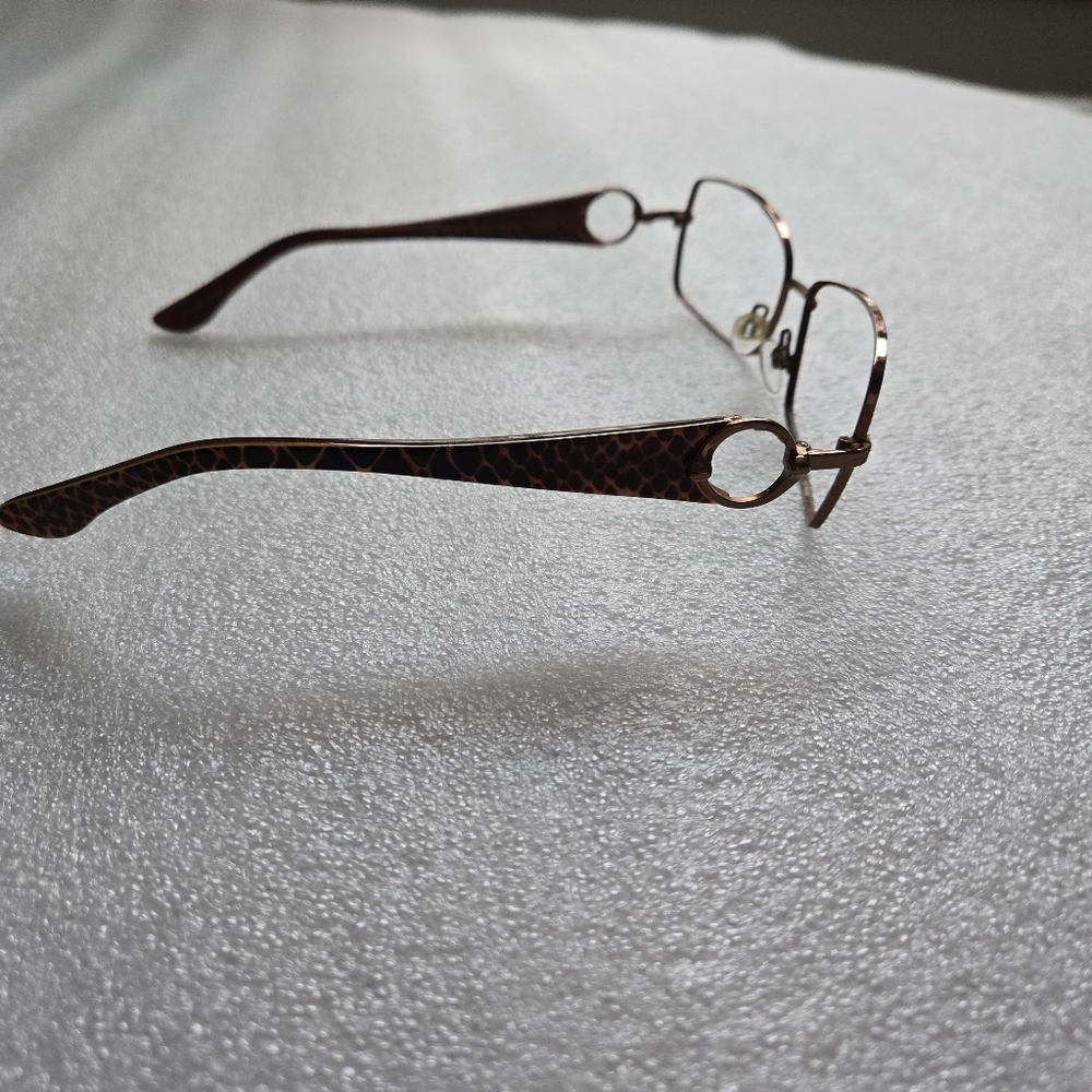 Rectangular Copper Eyeglass Frames With Snakeskin… - image 7